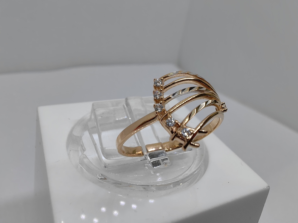 КОЛЬЦО С КАМНЯМИ (Au 585)