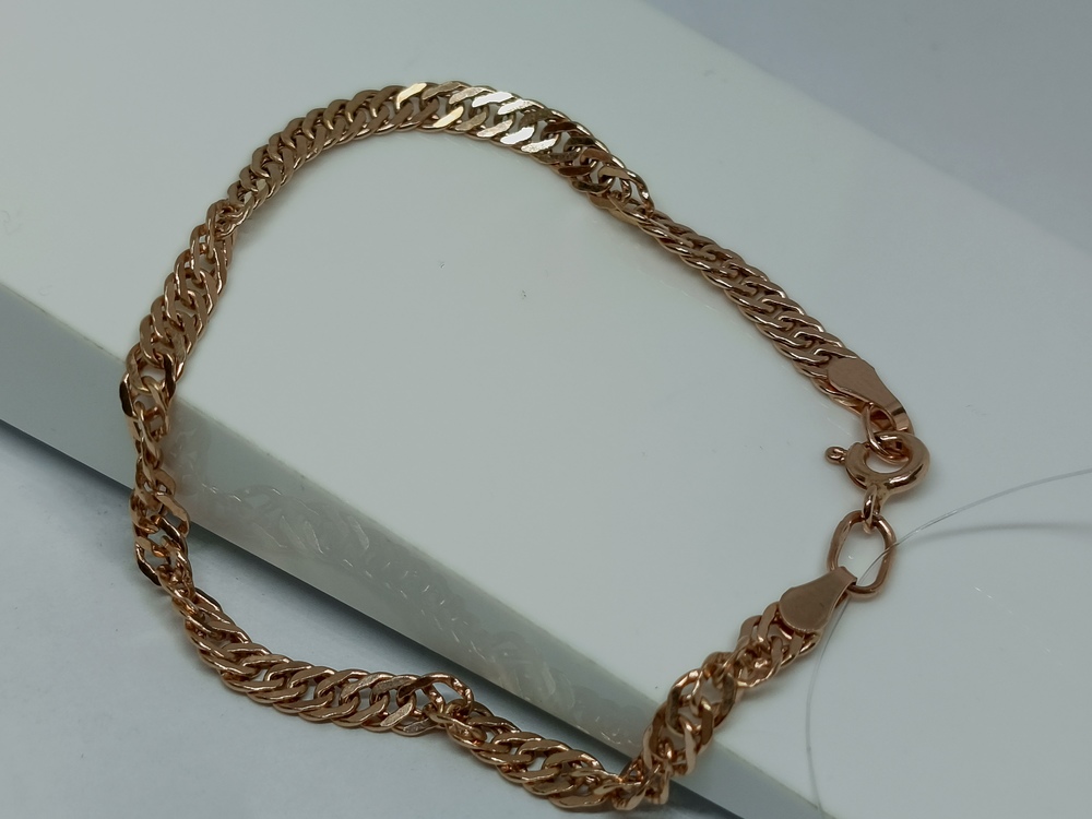 БРАСЛЕТ ПУСТОТЕЛЫЙ Ромб двойной (Au 585)