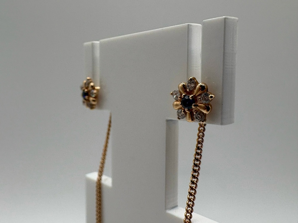 СЕРЬГИ ПРОДЕВКИ с камнями (Au 585)