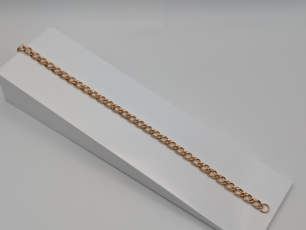 БРАСЛЕТ ПУСТОТЕЛЫЙ Ромб двойной Au 585