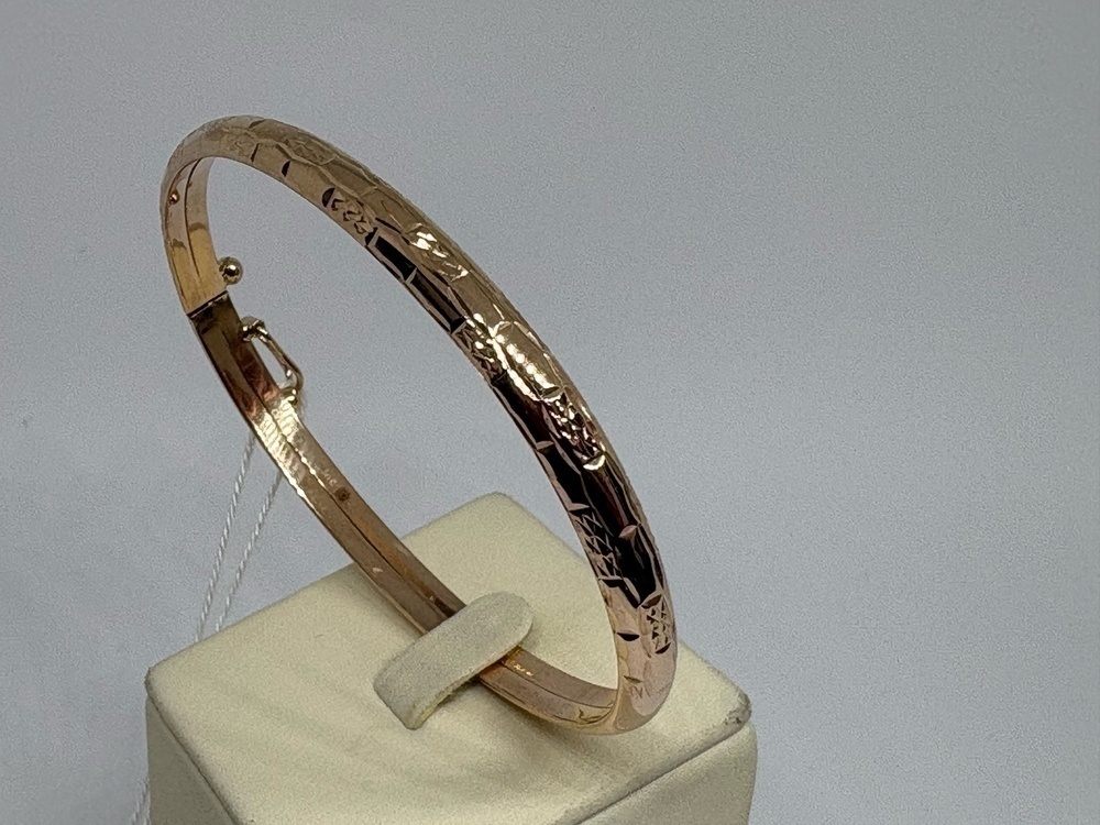 БЖАЛ585 БРАСЛЕТ ЖЕСТКИЙ С АЛМАЗНОЙ ГРАНЬЮ (Au 585)