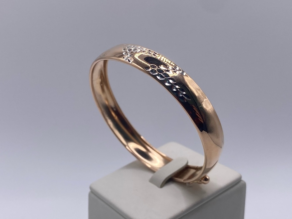 БЖАЛ585 БРАСЛЕТ ЖЕСТКИЙ С АЛМАЗНОЙ ГРАНЬЮ (Au 585)