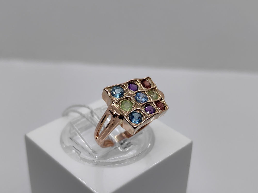 КОЛЬЦО С КАМНЯМИ (Au 585)