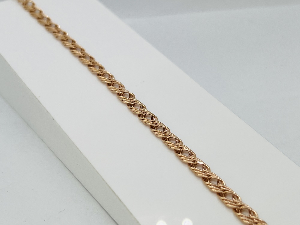 БРАСЛЕТ ПУСТОТЕЛЫЙ Ромб тройной (Au 585)