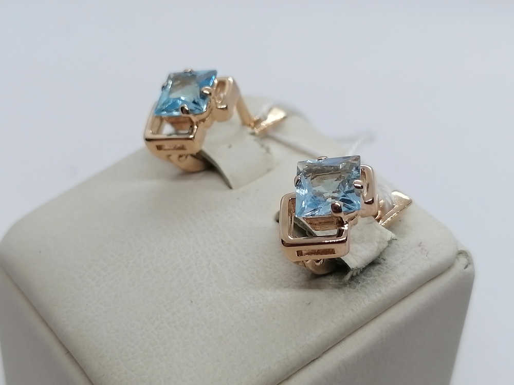 СЕРЬГИ С КАМНЕМ (Au 585)