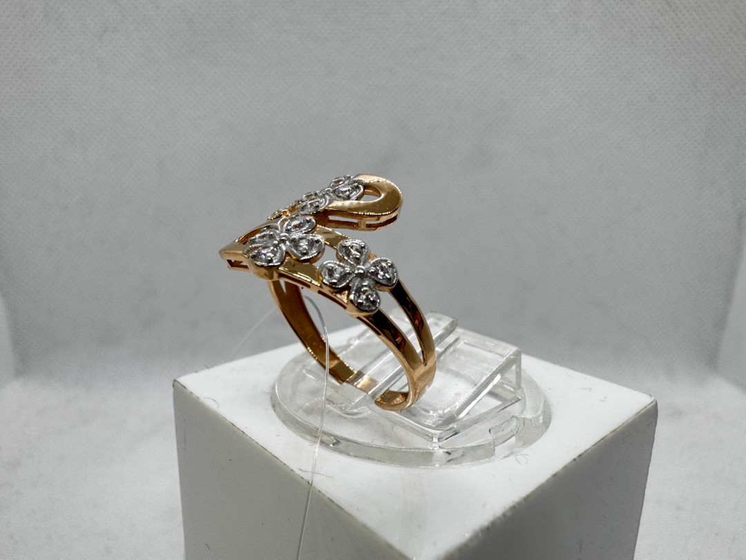 КОЛЬЦО С КАМНЯМИ (Au 585)