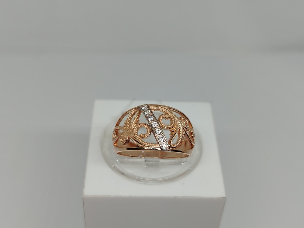 КОЛЬЦО С КАМНЯМИ (Au 585)