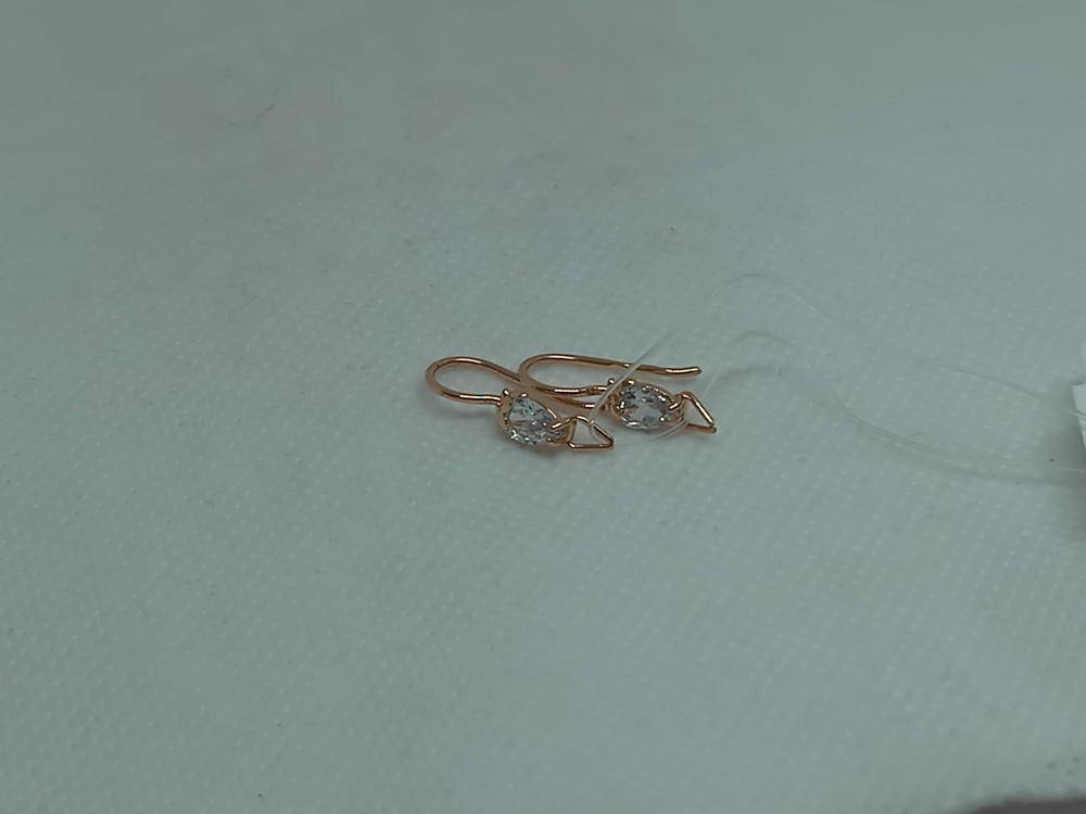 СЕРЬГИ ПЕТЕЛЬКА с камнем (Au 585)