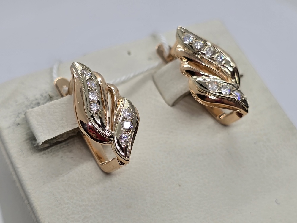 СКМИ585 СЕРЬГИ С КАМНЯМИ (Au 585)