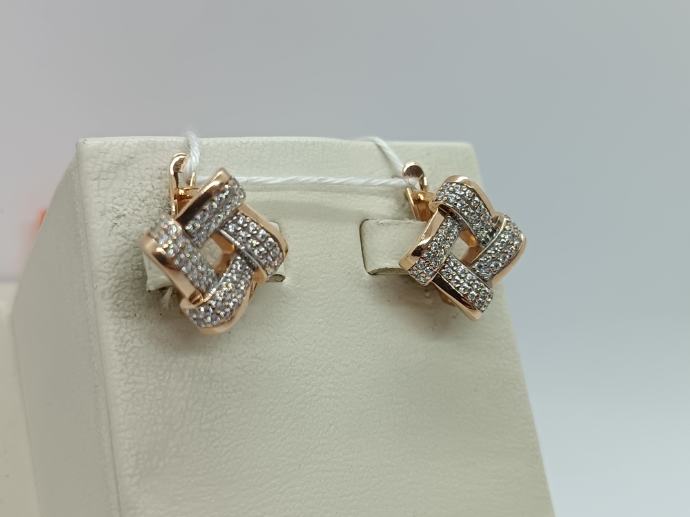 СКМИ375 СЕРЬГИ С КАМНЯМИ (Au 375)