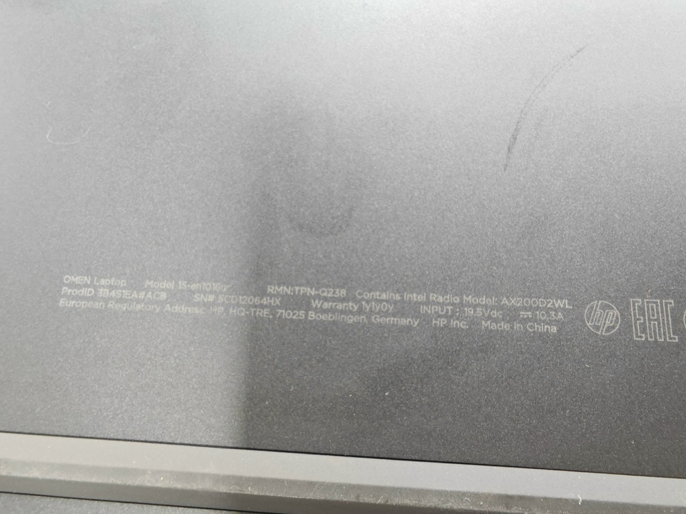 Ноутбук HP; Ryzen 5 5600H, GeForce RTX 3060, 16 Гб, 480 Гб, Нет