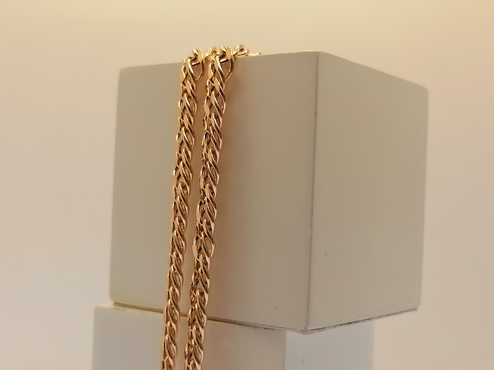 8080154П-55 ЦЕПЬ ПУСТОТЕЛАЯ Ромб двойной (Au 585)