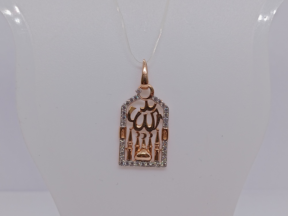 3-029 ПОДВЕСКА МЕЧЕТЬ с камнями (Au 585)