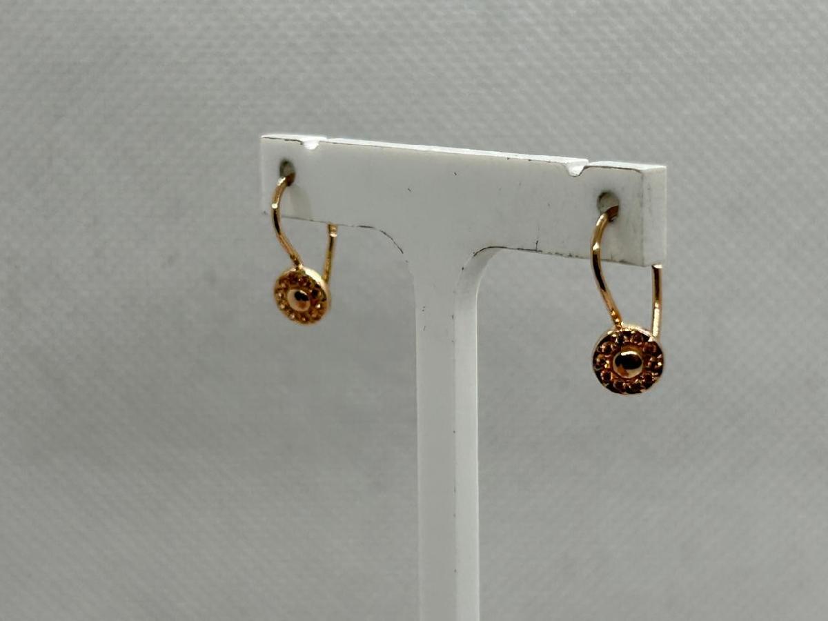 СЕРЬГИ ПЕТЕЛЬКА с камнями (Au 585)