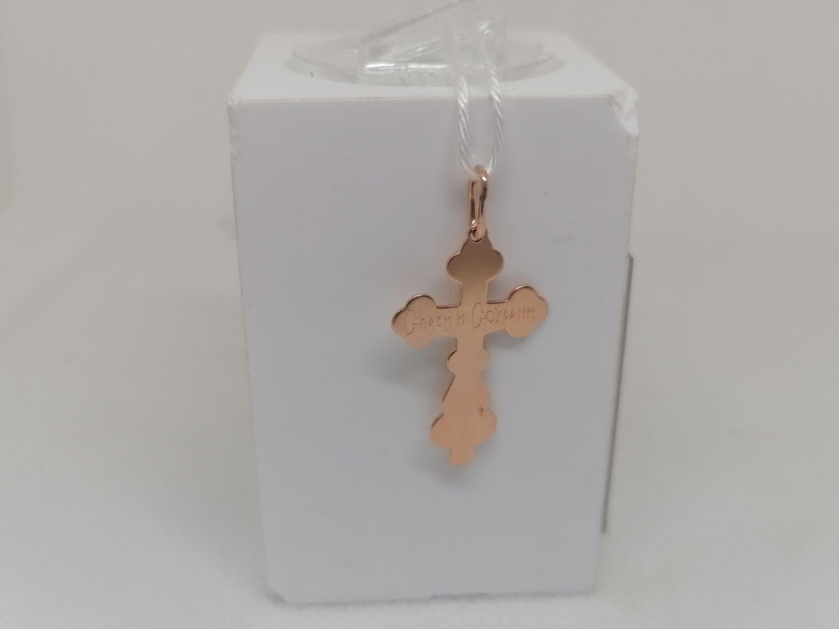 ПОДВЕСКА КРЕСТ БЕЗ КАМНЯ (Au 585)