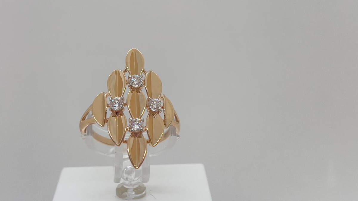 КОЛЬЦО С КАМНЯМИ (Au 585)