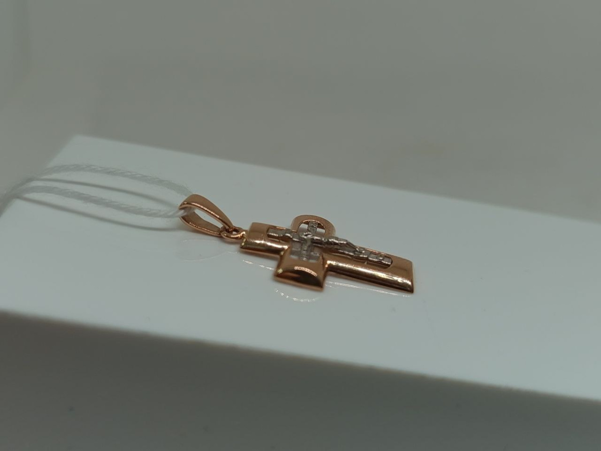 ПОДВЕСКА КРЕСТ БЕЗ КАМНЯ (Au 585)