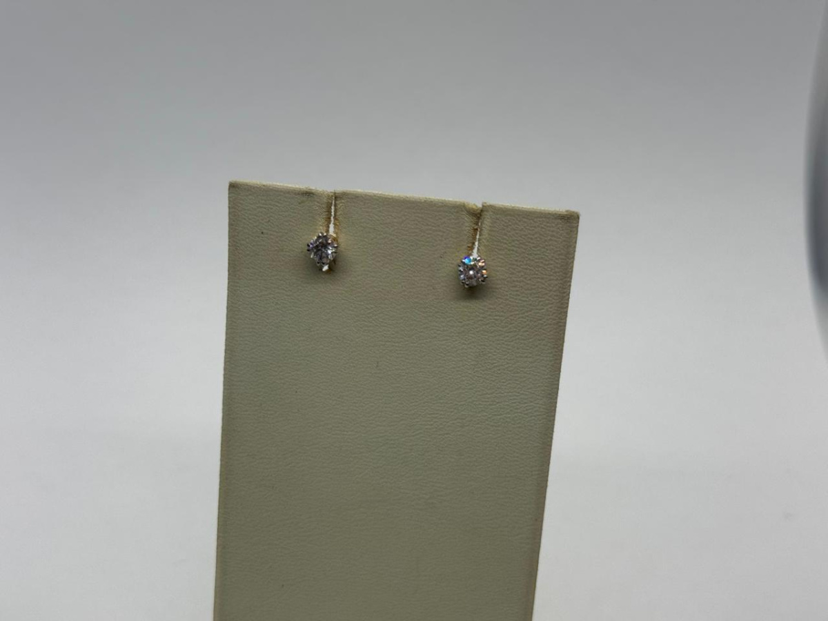 СЕРЬГИ ПУСЕТЫ с камнем (Au 585)