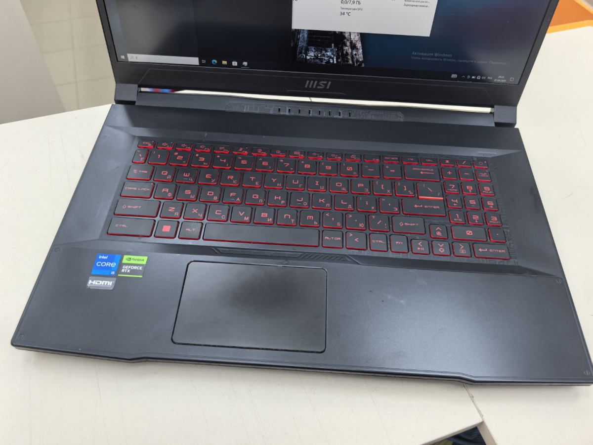 Ноутбук MSI GF7611UC-895XRU; Core i5-11260H, GeForce RTX 3050, 16 Гб, 500 Гб, Нет