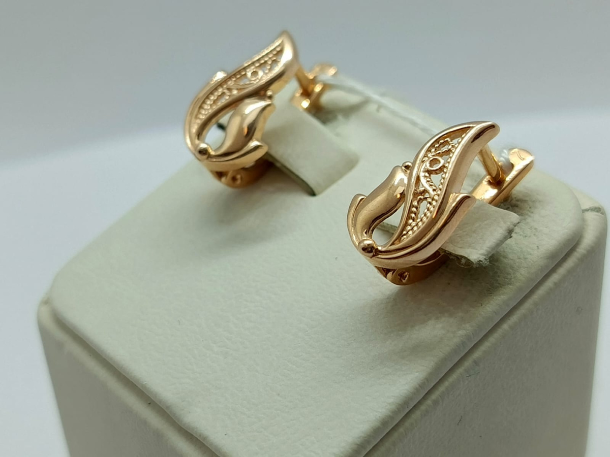 СЕРЬГИ БЕЗ КАМНЯ (Au 585)