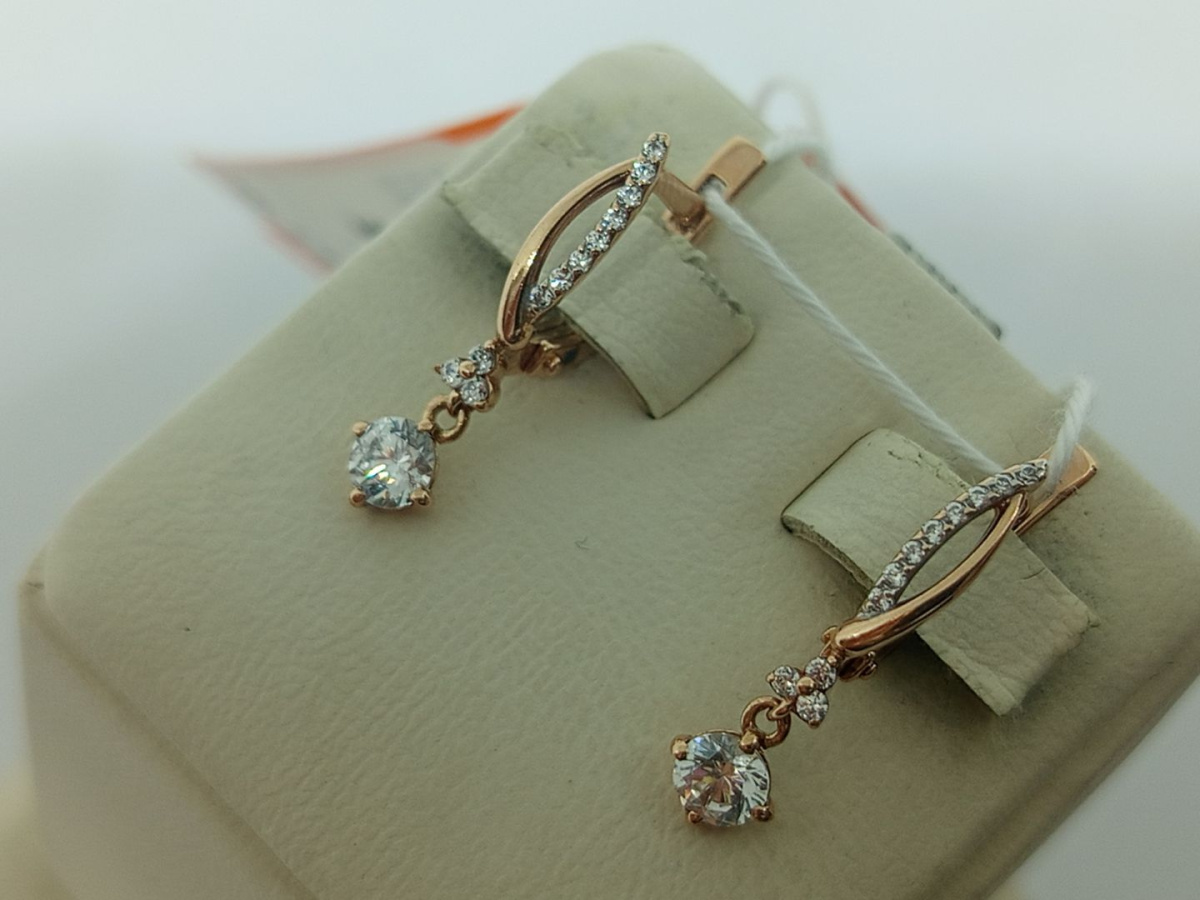 СКМИ585 СЕРЬГИ С КАМНЯМИ (Au 585)