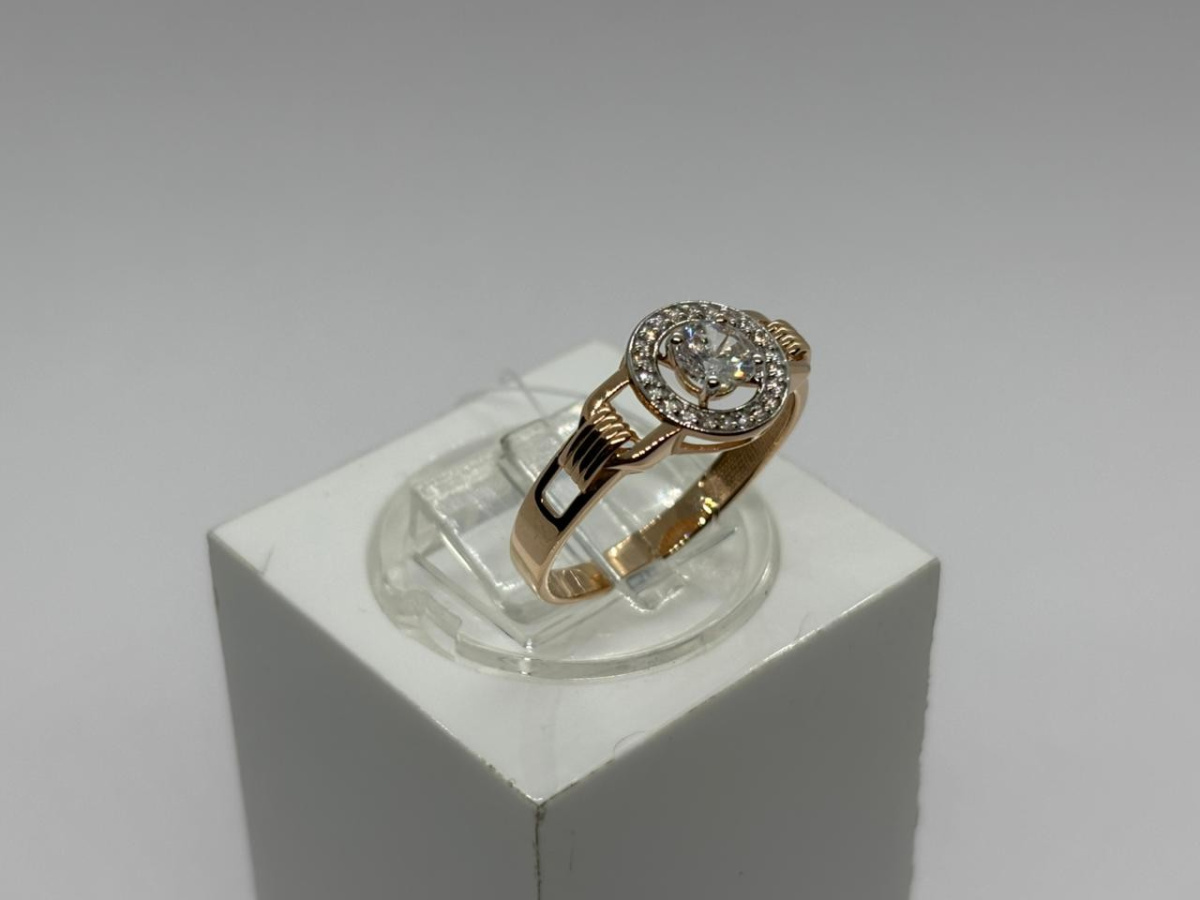 КОЛЬЦО С КАМНЯМИ (Au 585)