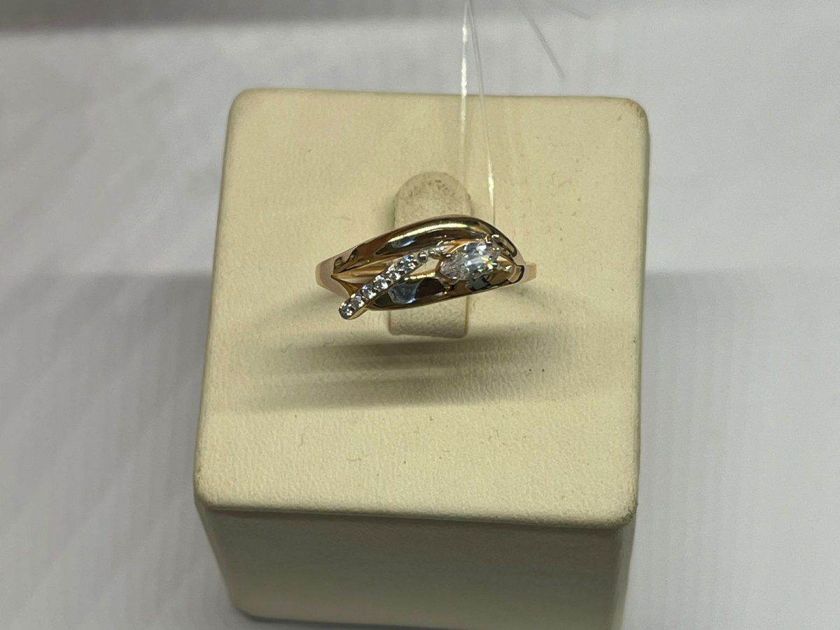 КОЛЬЦО С КАМНЯМИ (Au 585)