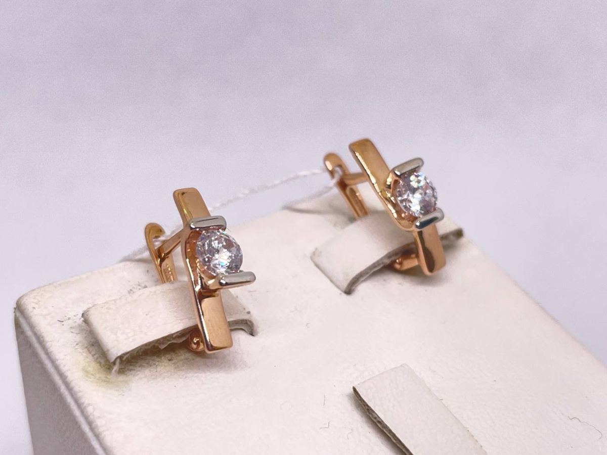 СЕРЬГИ С КАМНЕМ (Au 585)