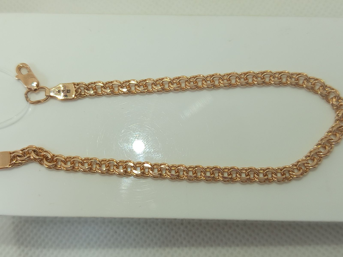 БРАСЛЕТ ПУСТОТЕЛЫЙ Бисмарк (Au 585)