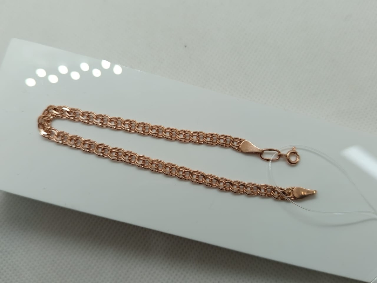 БРАСЛЕТ ПУСТОТЕЛЫЙ Бисмарк (Au 585)