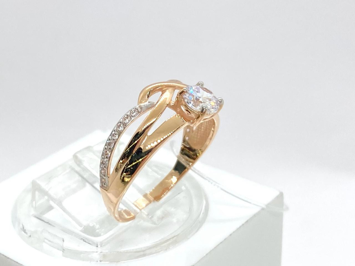 КОЛЬЦО С КАМНЯМИ (Au 585)