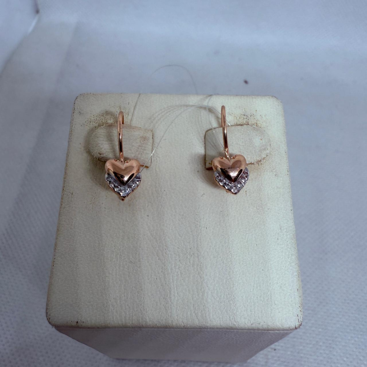 СЕРЬГИ ПЕТЕЛЬКА с камнями (Au 585)