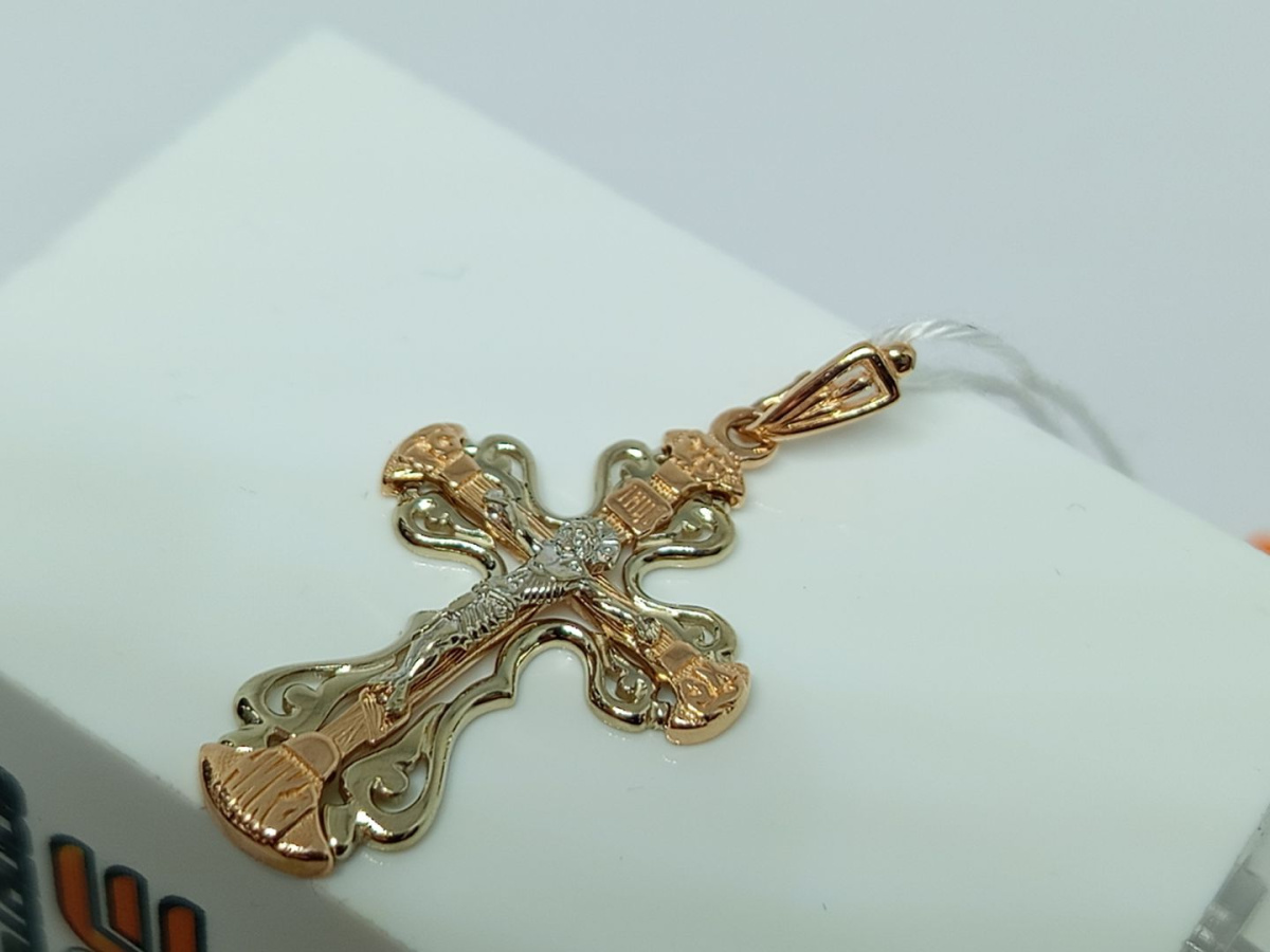 ПОДКБК585 ПОДВЕСКА КРЕСТ БЕЗ КАМНЯ (Au 585)