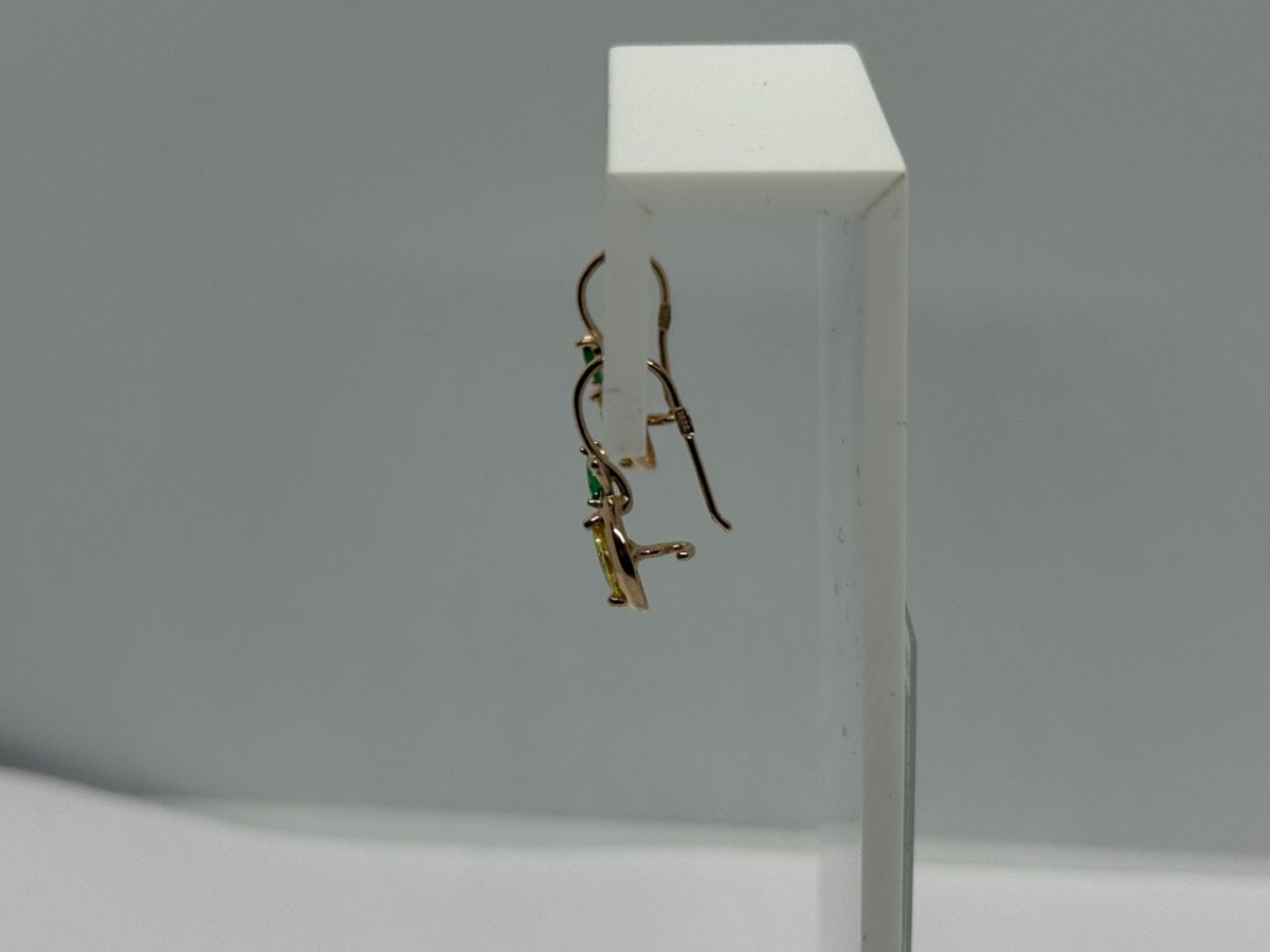 СЕРЬГИ ПЕТЕЛЬКА с камнями (Au 585)