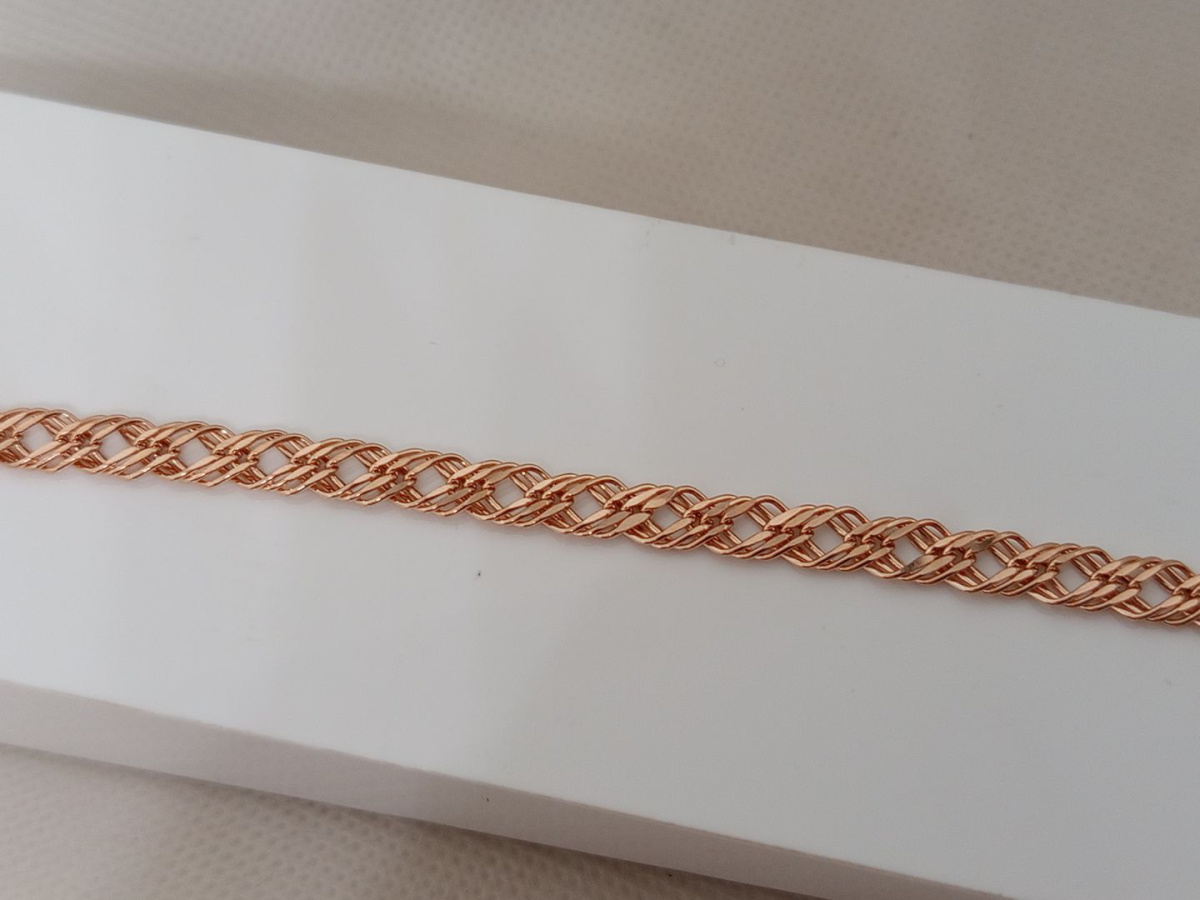 БРАСЛЕТ ПУСТОТЕЛЫЙ Ромб тройной (Au 585)