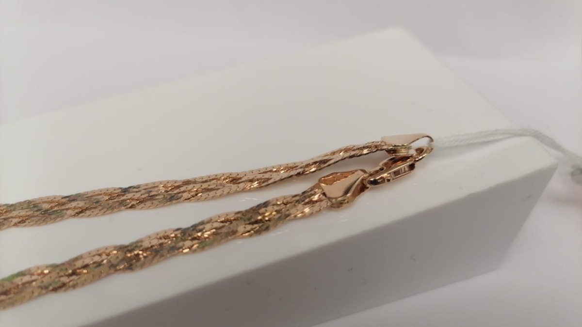 ЦЛКП585 ЦЕПЬ ПОЛНОВЕСНАЯ Косичка(париджина) (Au 585)