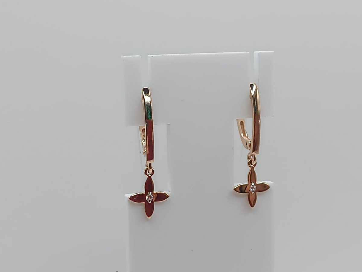 СЕРЬГИ С КАМНЕМ (Au 585)