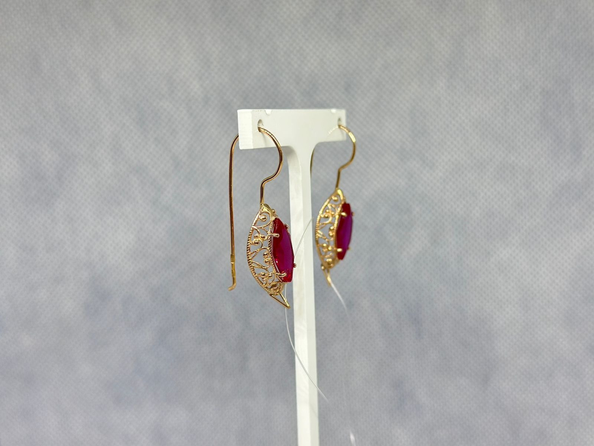 СЕРЬГИ С КАМНЕМ (Au 585)