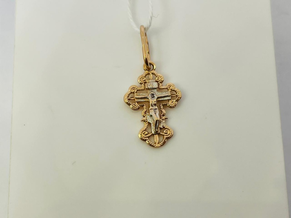 ПОДВЕСКА КРЕСТ БЕЗ КАМНЯ (Au 585)