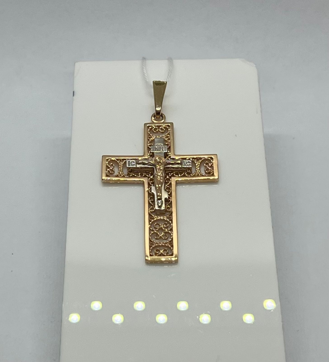 ПОДВЕСКА КРЕСТ БЕЗ КАМНЯ (Au 585)