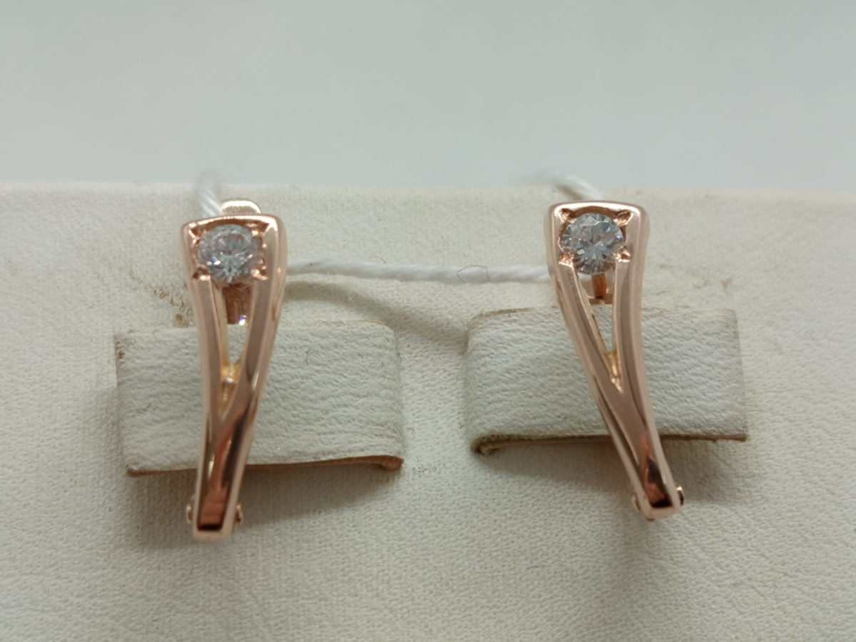 СЕРЬГИ С КАМНЕМ (Au 585)