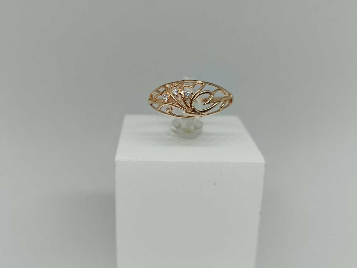 КОЛЬЦО С КАМНЯМИ (Au 585)