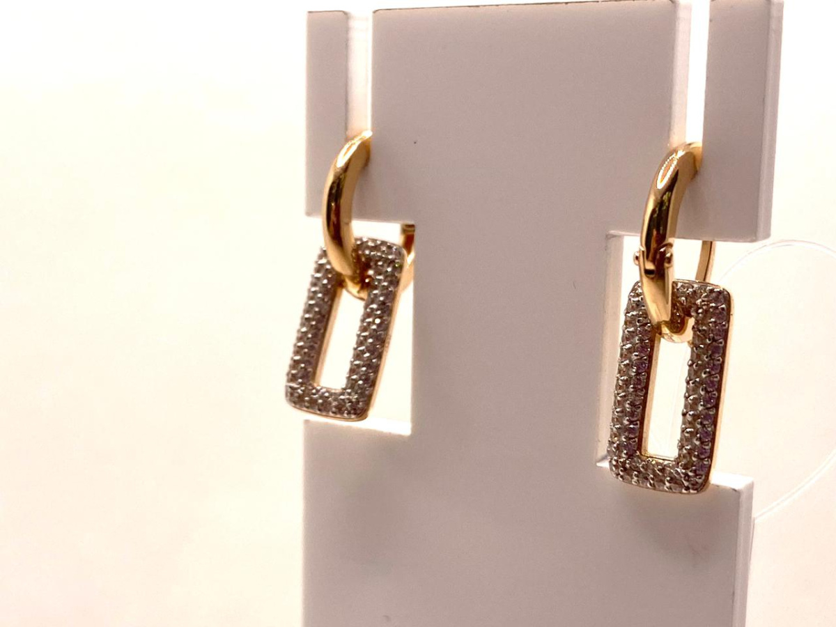 120224 СЕРЬГИ С КАМНЯМИ (Au 585)