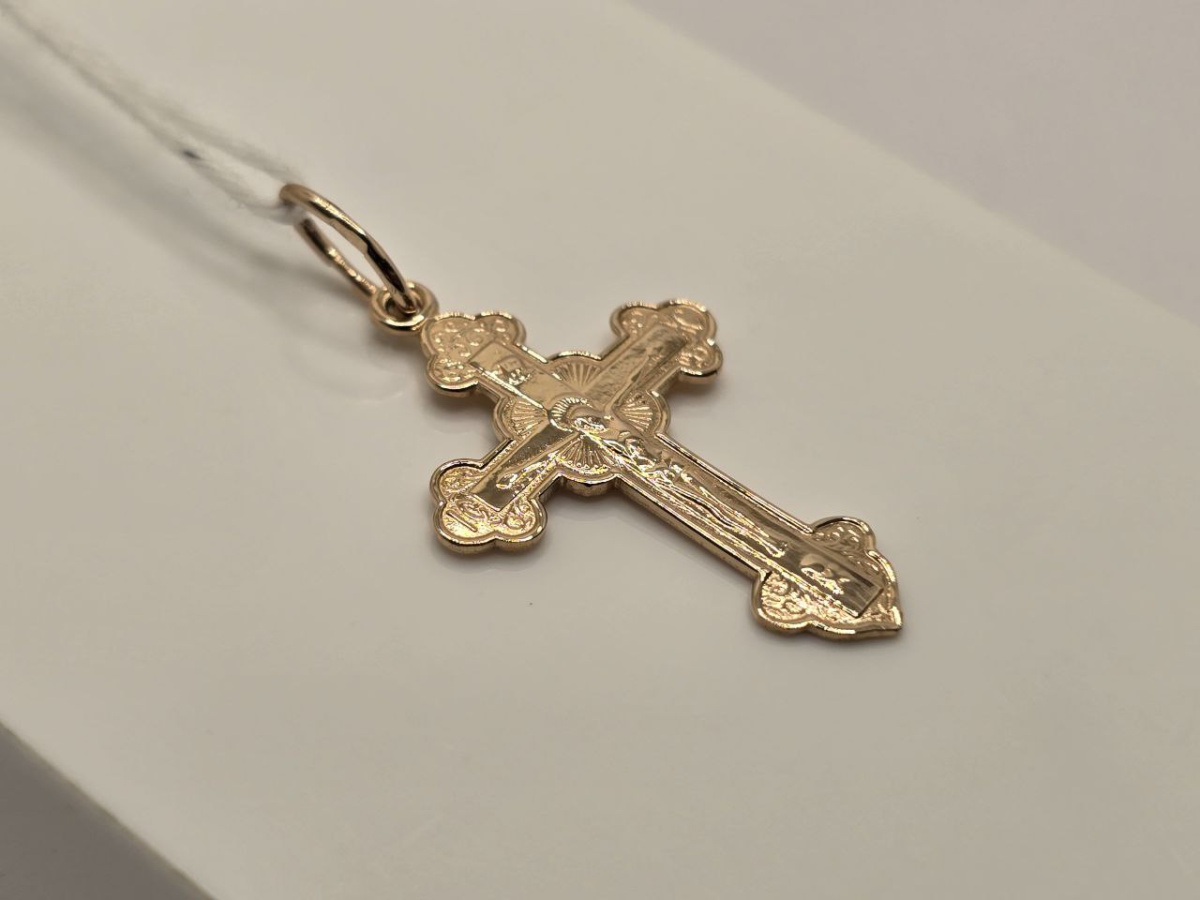 ПОДКБК585 ПОДВЕСКА КРЕСТ БЕЗ КАМНЯ (Au 585)