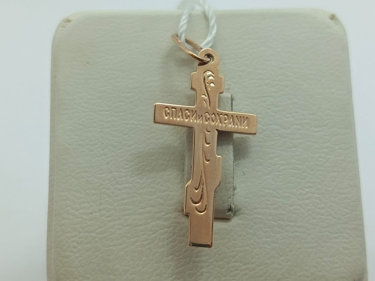 ПОДВЕСКА КРЕСТ БЕЗ КАМНЯ (Au 585)