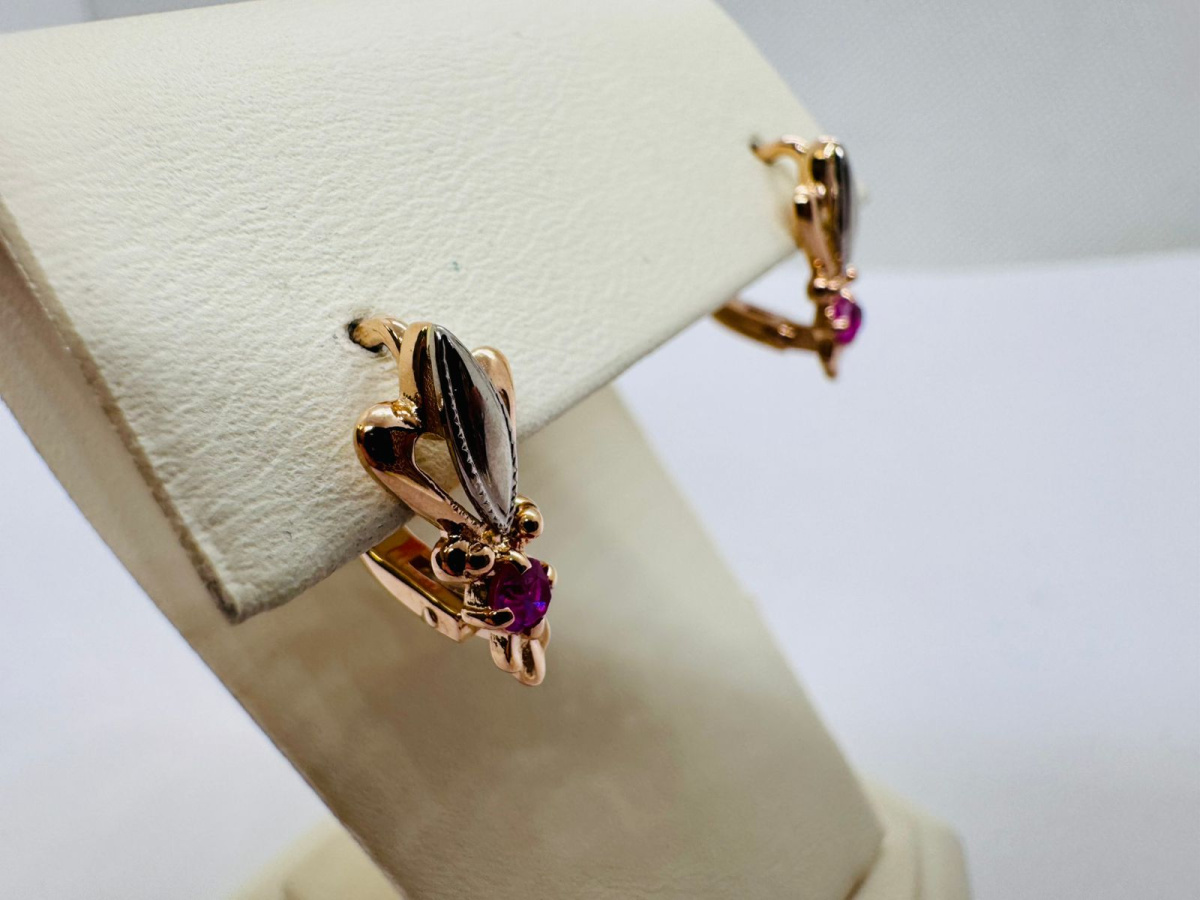 СЕРЬГИ С КАМНЕМ (Au 585)