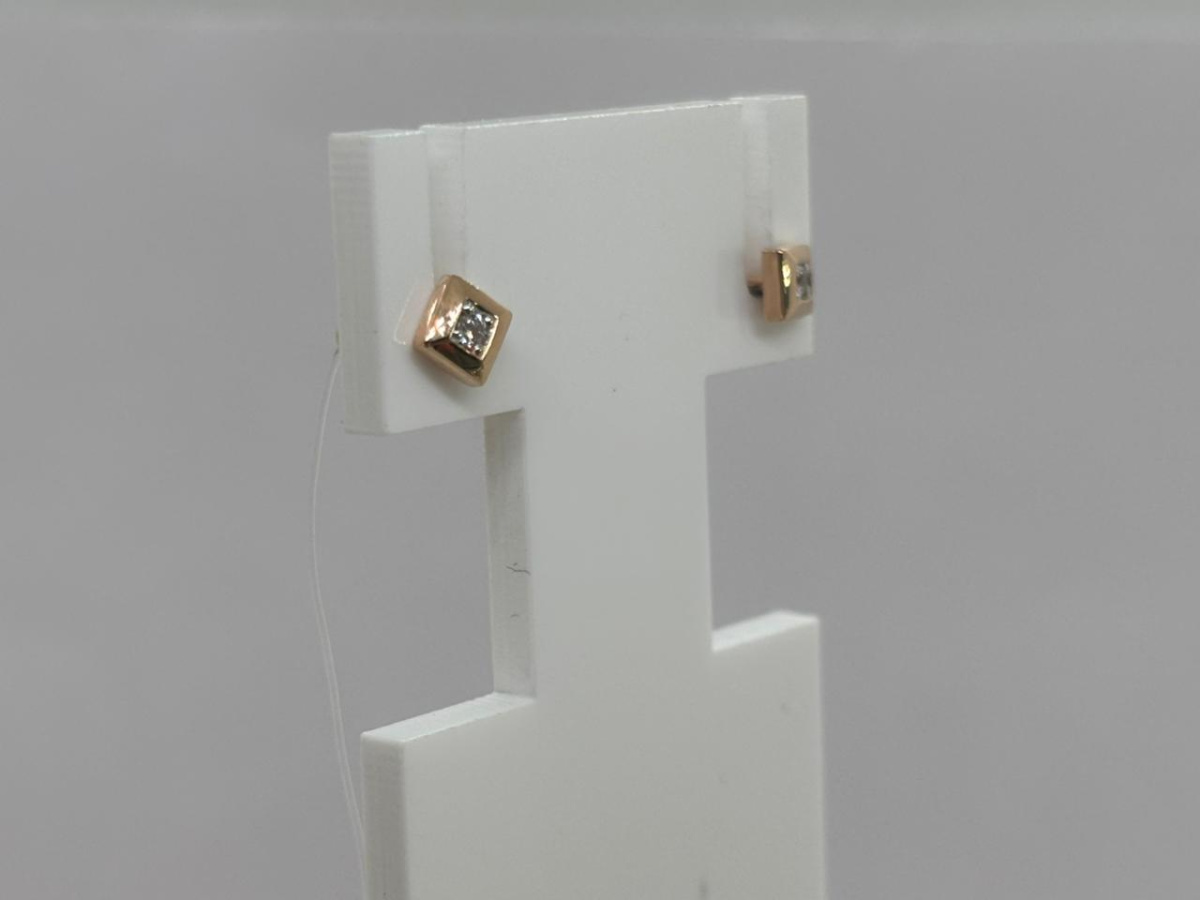 СЕРЬГИ ПУСЕТЫ с камнем (Au 585)