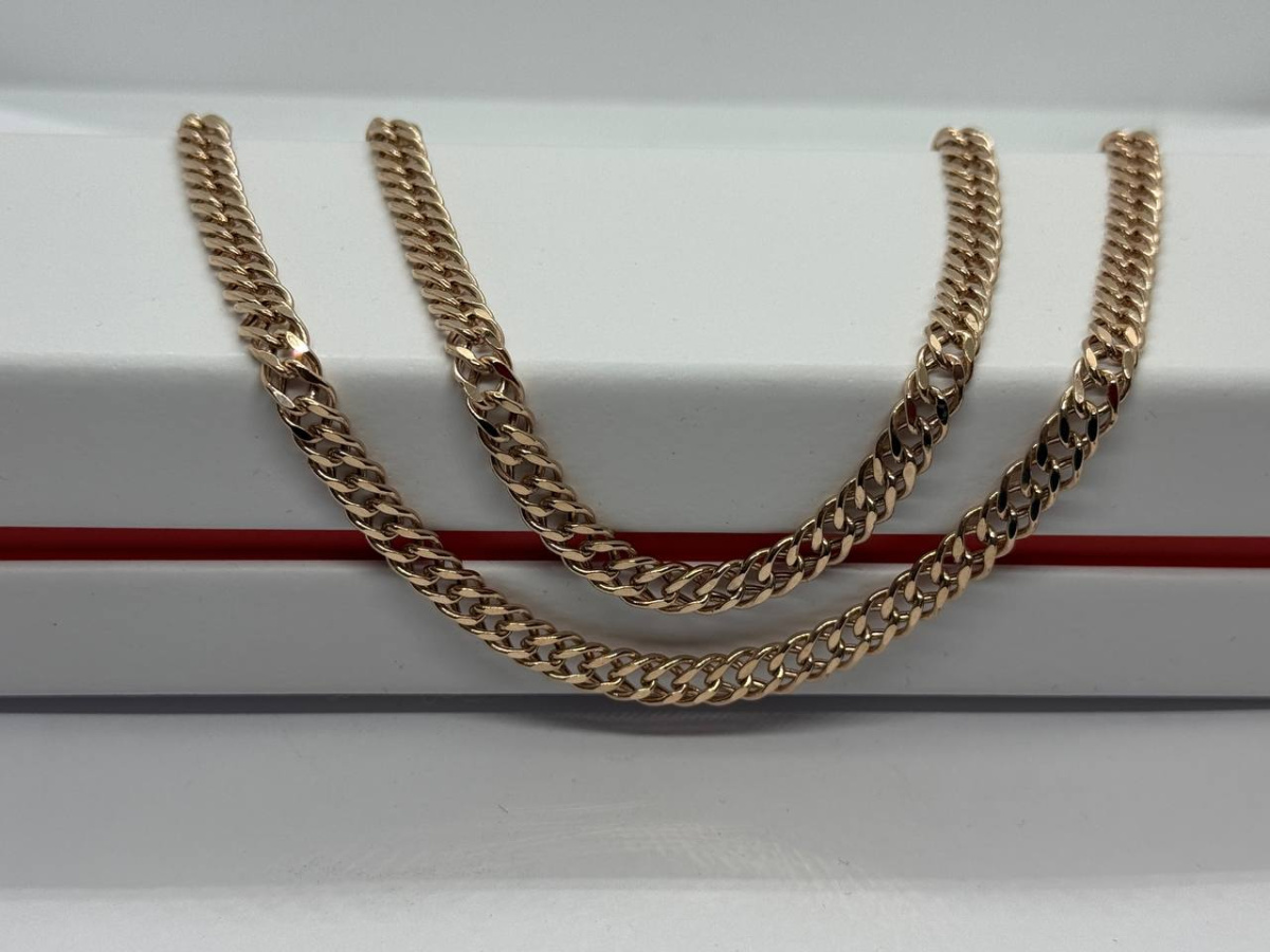 ЦЕПЬ ПУСТОТЕЛАЯ Ромб двойной (Au 585)