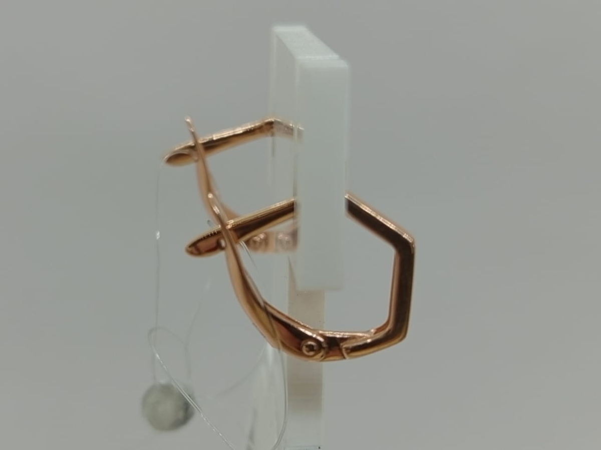 СЕРЬГИ ПЕТЕЛЬКА с камнями (Au 585)