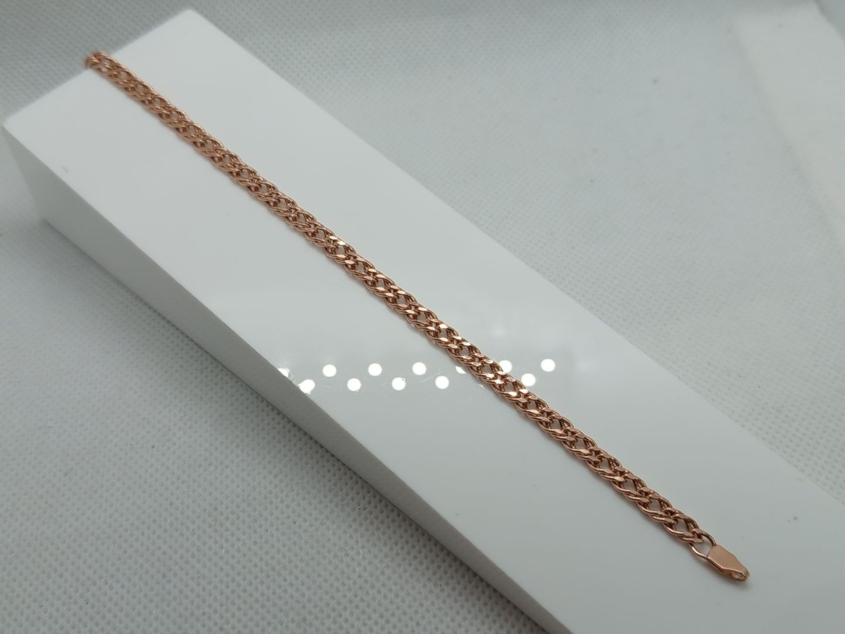 БРАСЛЕТ ПУСТОТЕЛЫЙ Ромб двойной Au 585